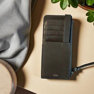 HOBO Large Grey Leather Card Holder